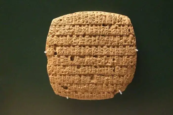 Tavoletta sumera 2500 Avanti Cristo – Tavoletta di argilla usata per l'articolo tradizione orale prima della nascita dell'alfabeto e della scrittura nella cultura occidentale.
